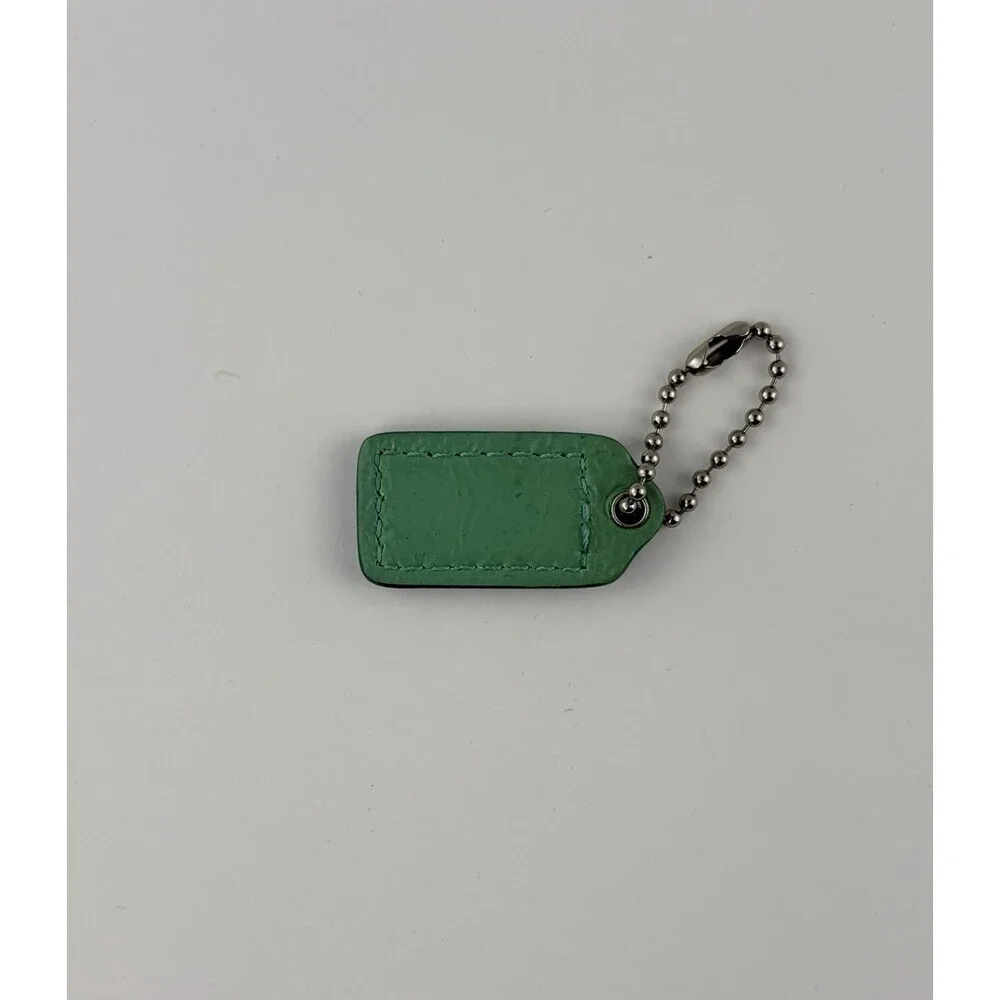 Coach Hangtag Dark Teal Green Patent Leather Bag Charm